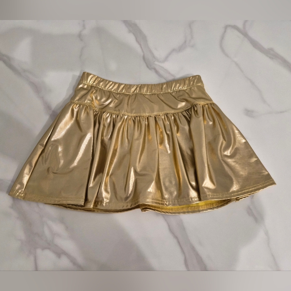 Azarhia Gold Metallic Skort, Girls YXL (14), NWOT